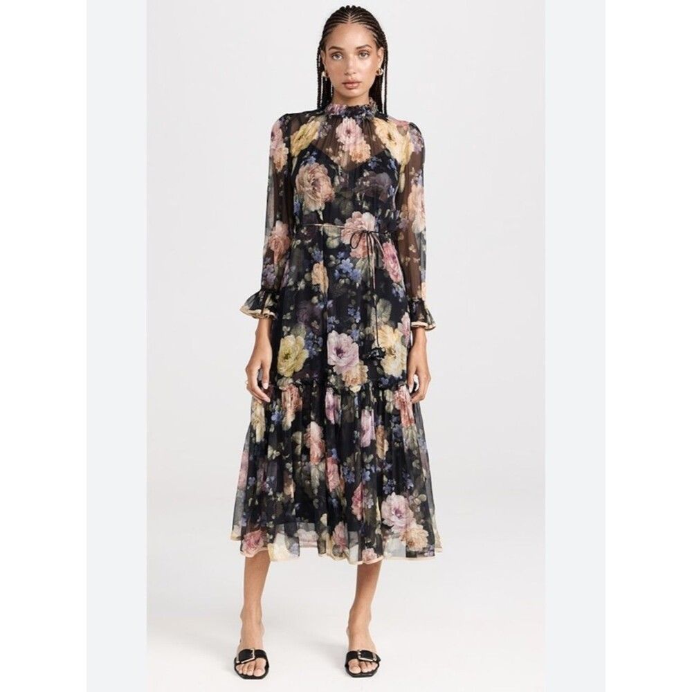 Zimmermann Floral Silk Dress Size0p